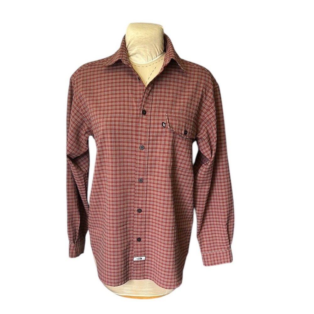 The North Face Red Plaid Button‎ Down Shirt Textured Outdoors Gorpcore M